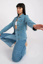 Rue Paris classic light blue denim jacket  Adomoo